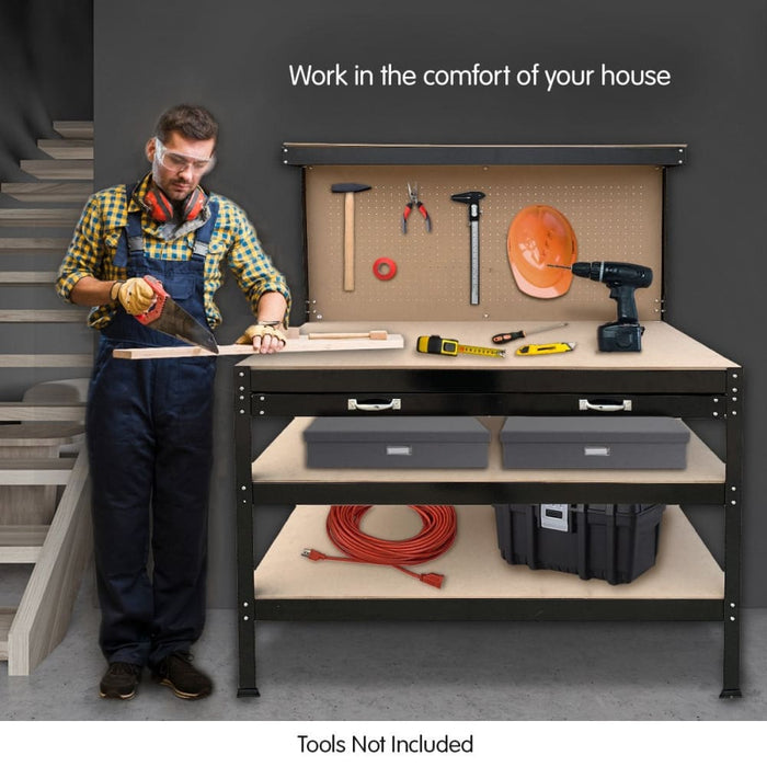 3 - layer Steel Work Bench Garage Storage Table Tool Shop