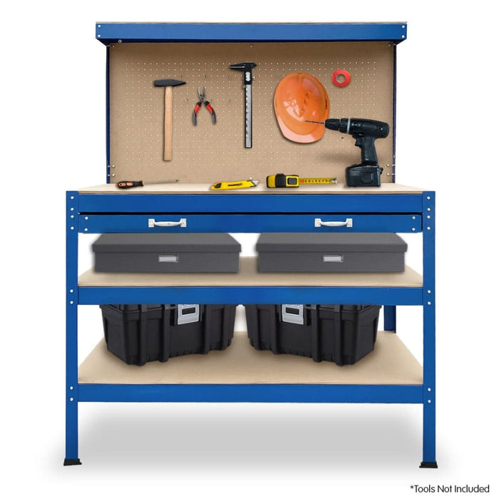 3-layered Work Bench Garage Storage Table Tool Shop Shelf-