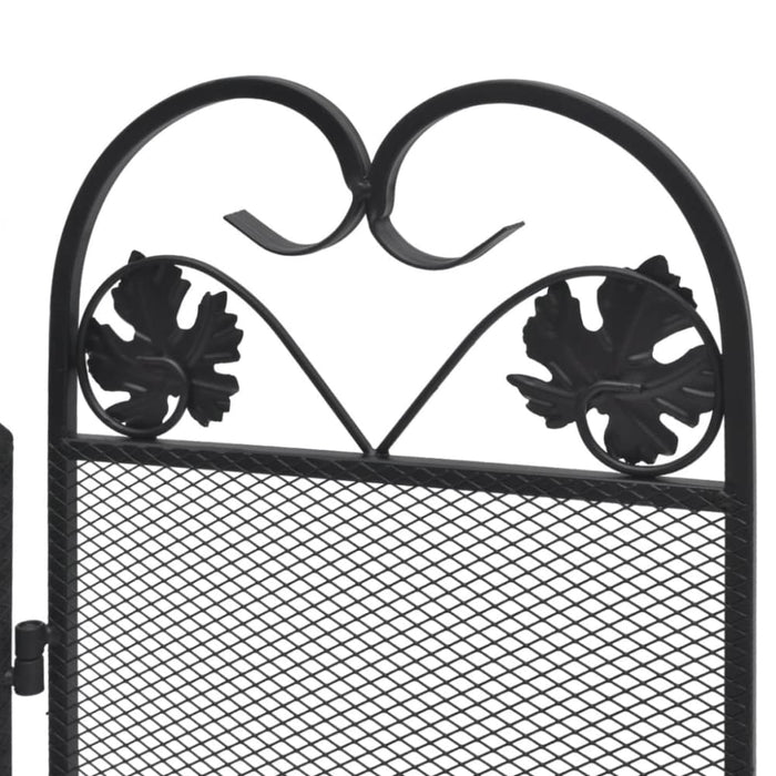 3-panel Fireplace Screen Iron Black Xaxbbp
