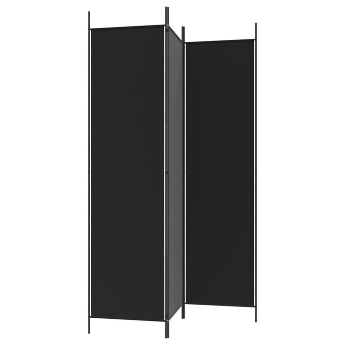 3-panel Room Divider Black 150x200 Cm Fabric Tpbono