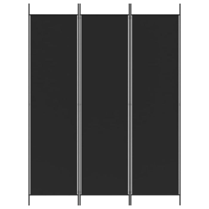 3-panel Room Divider Black 150x200 Cm Fabric Tpbono