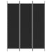 3-panel Room Divider Black 150x200 Cm Fabric Tpbono