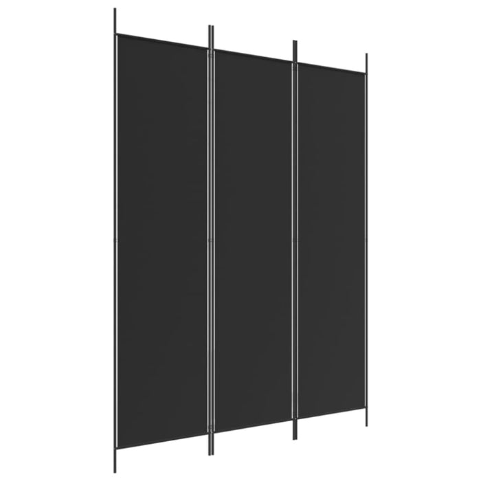 3-panel Room Divider Black 150x200 Cm Fabric Tpbono