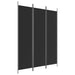 3-panel Room Divider Black 150x200 Cm Fabric Tpbono