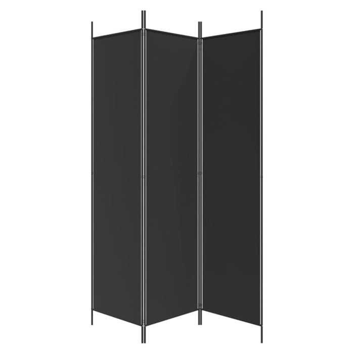 3-panel Room Divider Black 150x200 Cm Fabric Tpbono