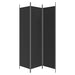 3-panel Room Divider Black 150x200 Cm Fabric Tpbono
