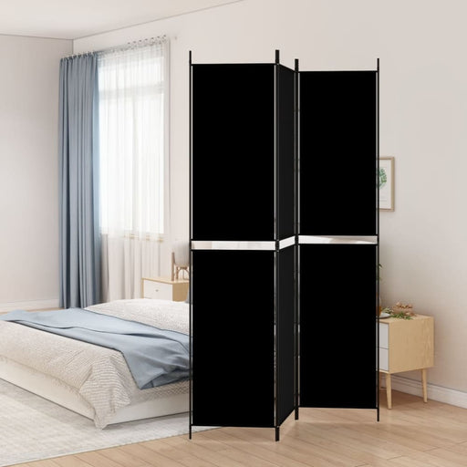 3 - panel Room Divider Black 150x220 Cm Fabric Tpbxap