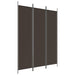 3 - panel Room Divider Brown 150x200 Cm Fabric Tpboik