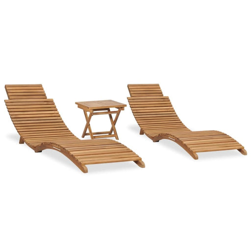 3 Piece Folding Garden Lounge Set Solid Teak Wood Tbpkklb
