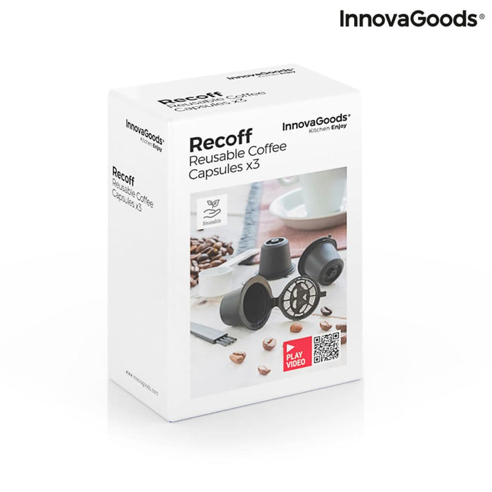 Set of 3 Reusable Coffee Capsules Recoff Innovagoods