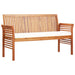 3-seater Garden Bench with Cushion Solid Acacia Wood Apkln