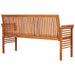3 - seater Garden Bench With Cushion Solid Acacia Wood Apkln