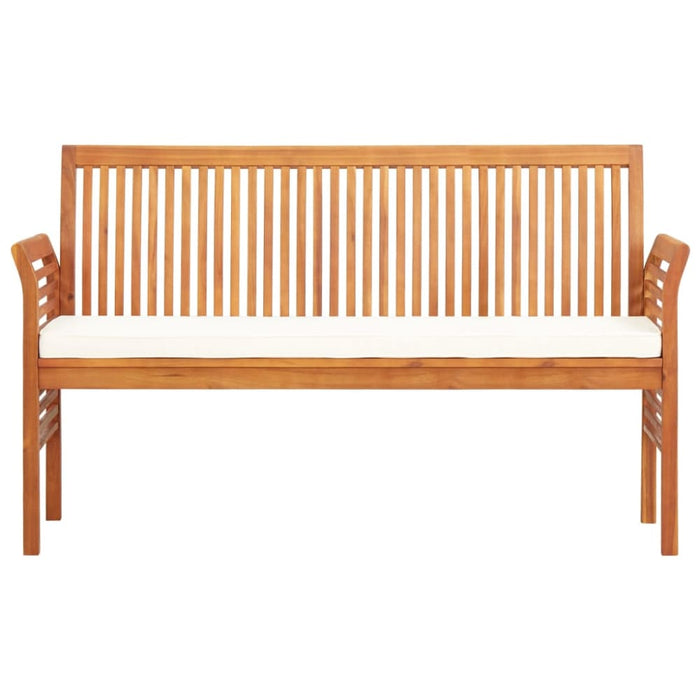 3 - seater Garden Bench With Cushion Solid Acacia Wood Apkln
