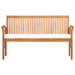 3-seater Garden Bench with Cushion Solid Acacia Wood Apkln