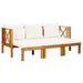3-seater Garden Bench with Cushions Solid Acacia Wood Tobtbk
