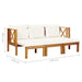 3-seater Garden Bench with Cushions Solid Acacia Wood Tobtbk
