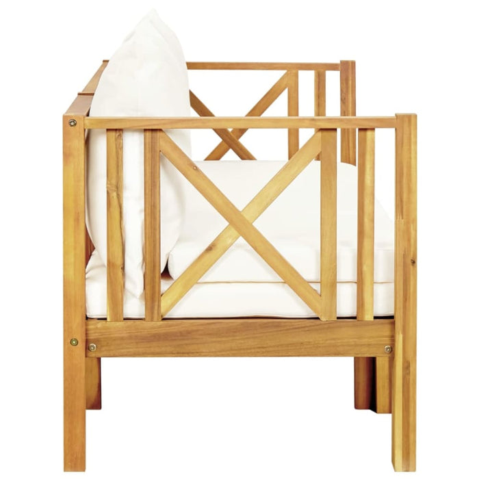 3-seater Garden Bench with Cushions Solid Acacia Wood Tobtbk