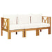 3-seater Garden Bench with Cushions Solid Acacia Wood Tobtbk