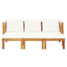 3 - seater Garden Bench With Cushions Solid Acacia Wood