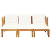 3-seater Garden Bench with Cushions Solid Acacia Wood Tobtbk