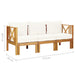 3 - seater Garden Bench With Cushions Solid Acacia Wood