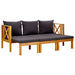 3-seater Garden Bench with Cushions Solid Acacia Wood Tobtob