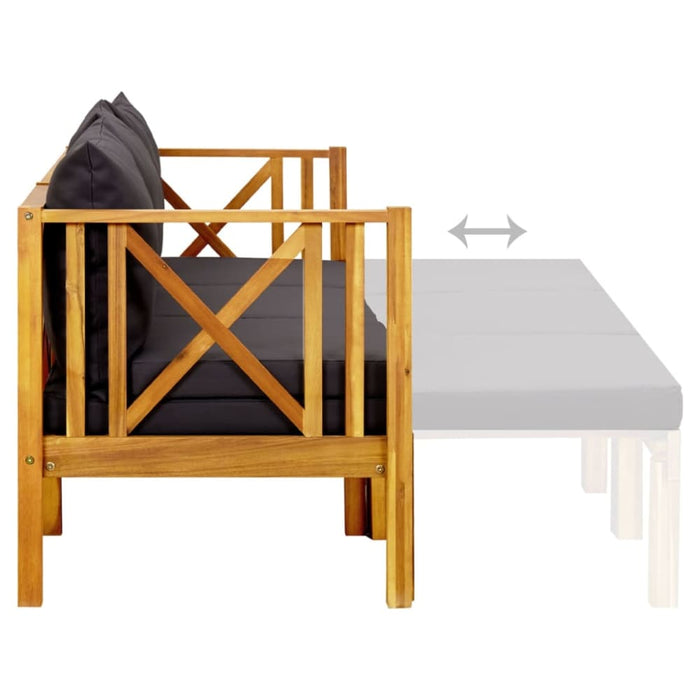 3-seater Garden Bench with Cushions Solid Acacia Wood Tobtob