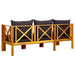 3-seater Garden Bench with Cushions Solid Acacia Wood Tobtob