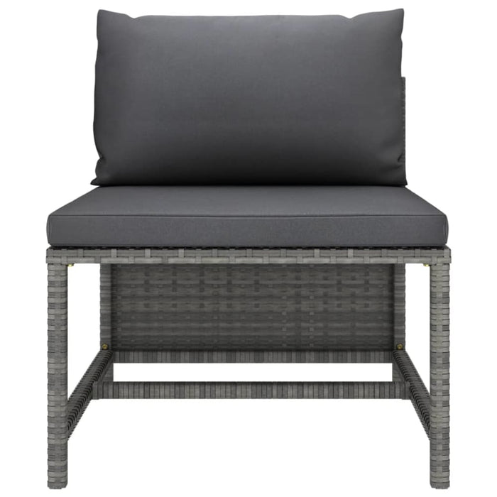 3-seater Garden Sofa with Cushions Grey Poly Rattan Totakk