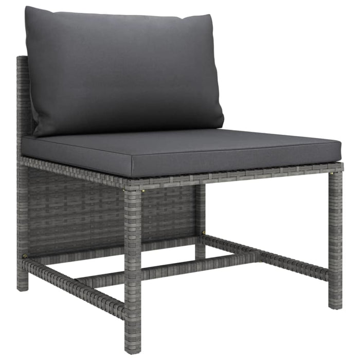 3-seater Garden Sofa with Cushions Grey Poly Rattan Totakk