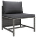 3-seater Garden Sofa with Cushions Grey Poly Rattan Totakk