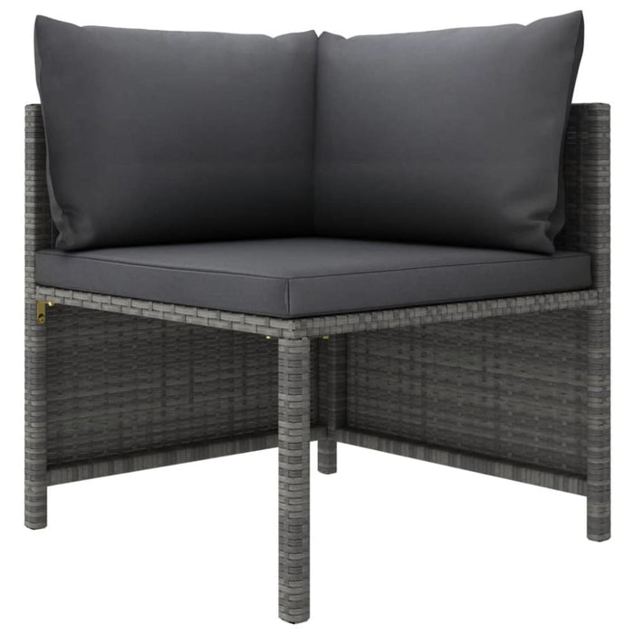 3-seater Garden Sofa with Cushions Grey Poly Rattan Totakk