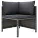 3-seater Garden Sofa with Cushions Grey Poly Rattan Totakk