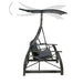 3-seater Garden Swing Bench with Canopy Poly Rattan Grey
