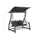 3-seater Garden Swing Bench with Canopy Poly Rattan Grey