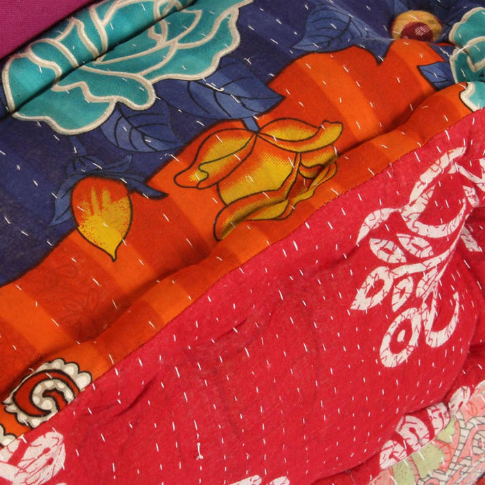 3-seater Modular Pouffe Patchwork Fabric Xaaknt