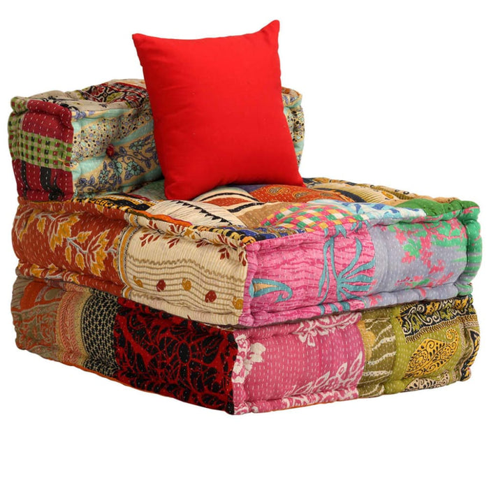 3-seater Modular Pouffe Patchwork Fabric Xaaknt
