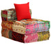 3-seater Modular Pouffe Patchwork Fabric Xaaknt