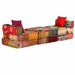 3-seater Modular Pouffe Patchwork Fabric Xaaknt