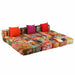 3-seater Modular Pouffe Patchwork Fabric Xaaknt
