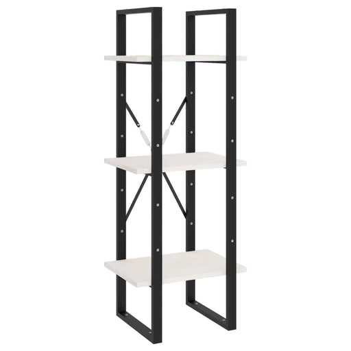 3-tier Book Cabinet White 40x30x105 Cm Solid Pinewood Nblakt