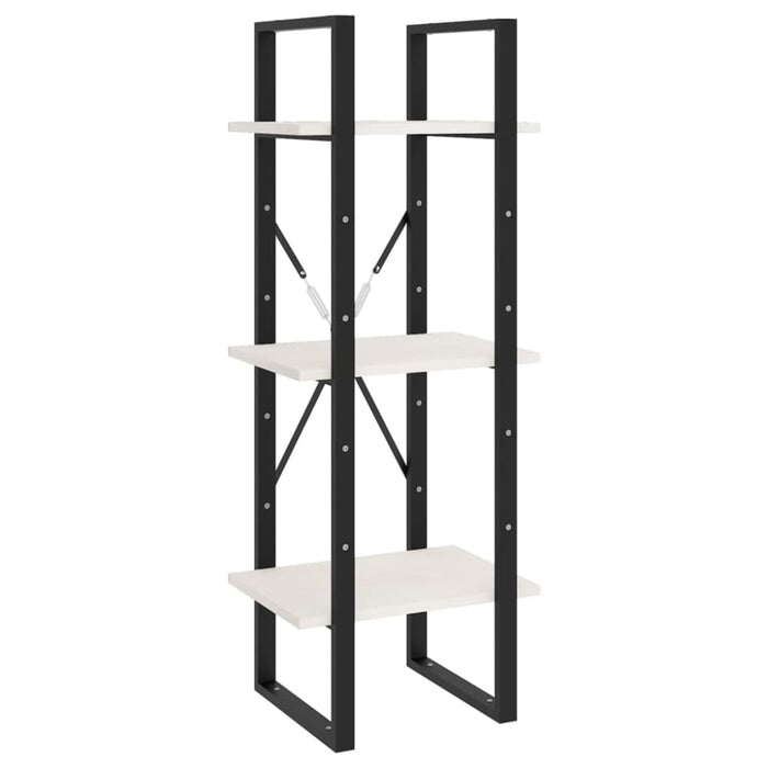 3-tier Book Cabinet White 40x30x105 Cm Solid Pinewood Nblakt