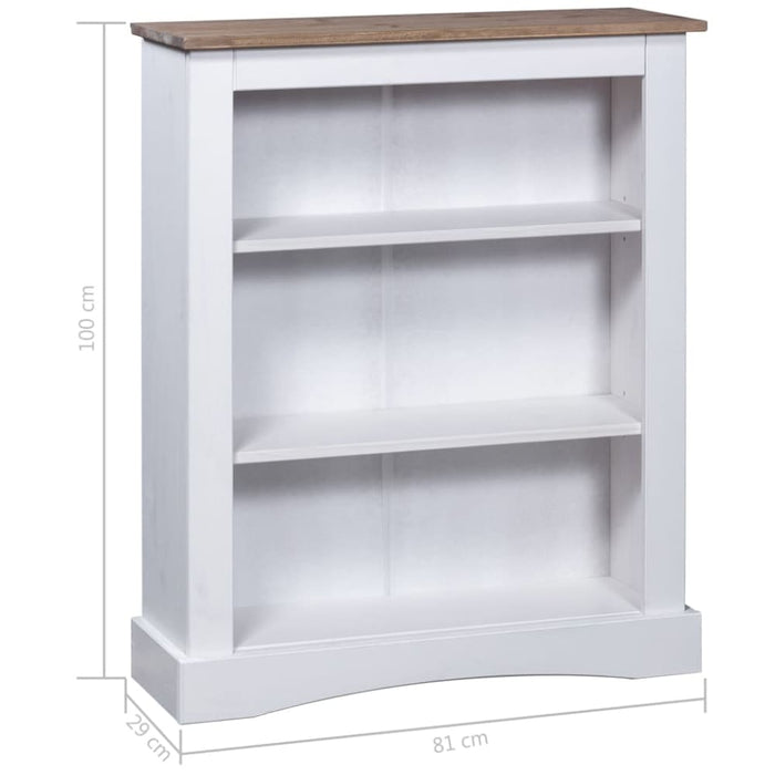 3-tier Bookcase Mexican Pine Corona Range White 81x29x100