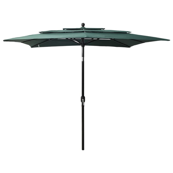 3-tier Parasol with Aluminium Pole Green 2.5x2.5 m Totnti