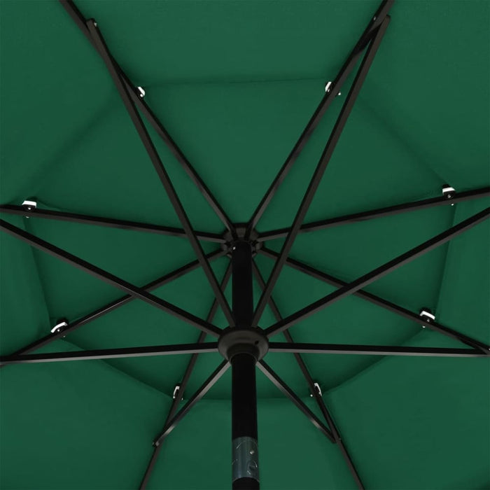 3-tier Parasol with Aluminium Pole Green 3.5 m Totnii