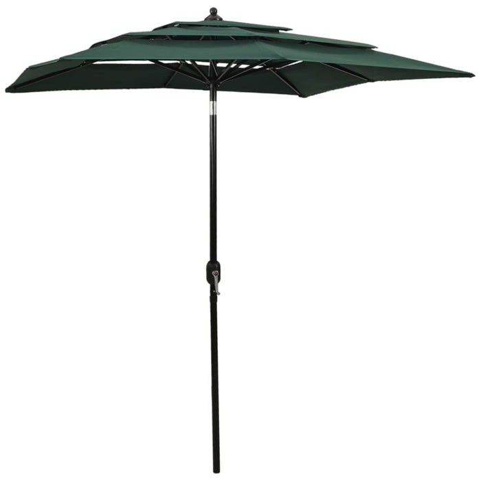 3-tier Parasol with Aluminium Pole Green 2x2 m Totnap
