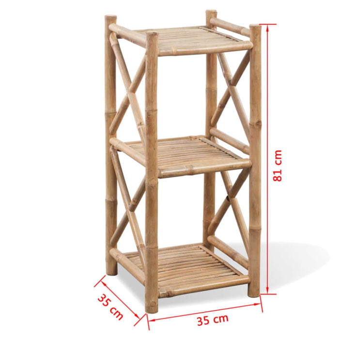3-tier Square Bamboo Shelf Xaxako