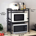 3 Tier Steel Black Retractable Kitchen Microwave Oven Stand