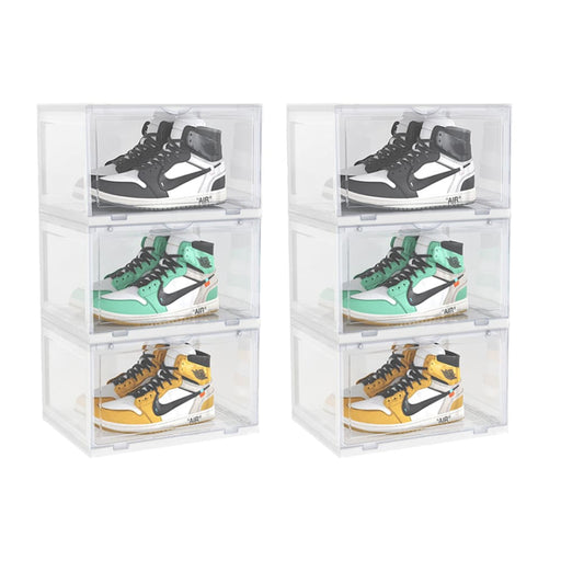 2x 3 Tier Transparent Portable Shoe Organiser Sneaker