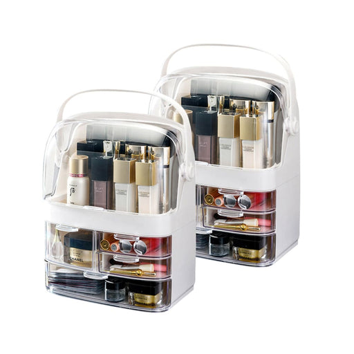 2x 3 Tier White Countertop Makeup Cosmetic Storage Organiser